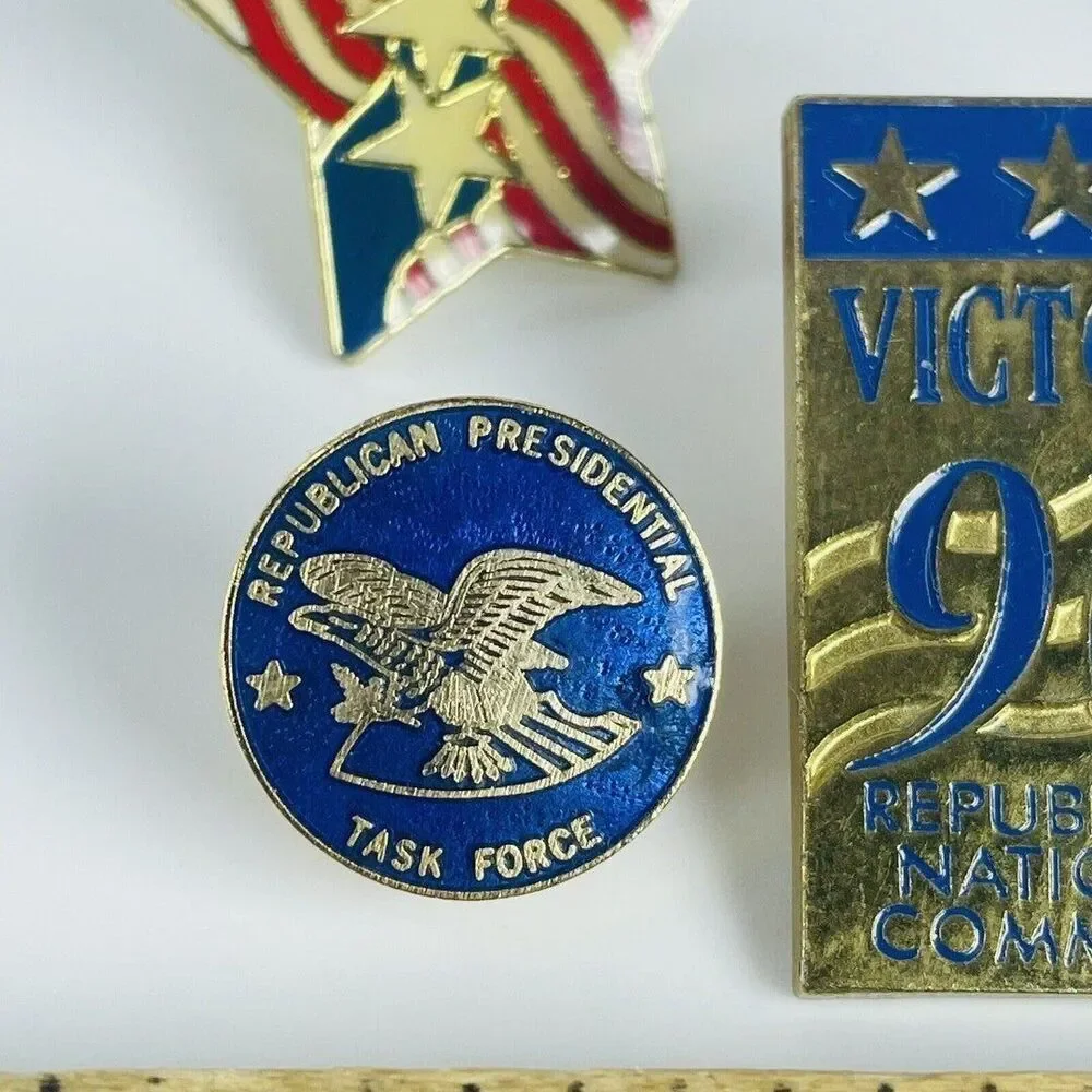 1996 Republican National Committee Presidential Task Force Hat Lapel Pin Lot